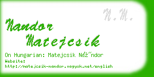 nandor matejcsik business card